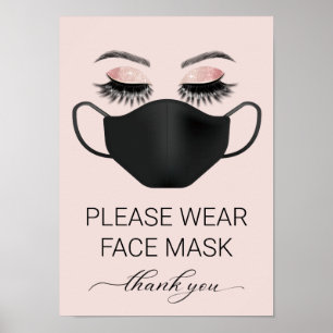 Snälla Bära Ansikte Mask Beauty Salon Spa Safety Poster