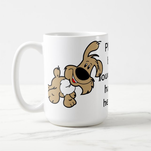 Snälla Bark Louder. Jag är svårt att höra. Kaffemugg (Vänster)
