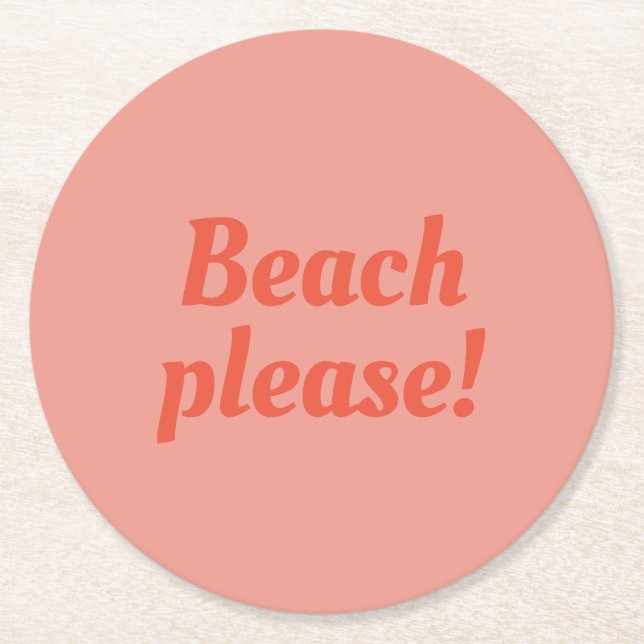 Snälla - Beach - Underlägg Papper Rund (Framsidan)
