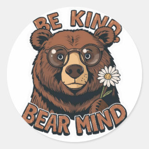Snälla Björn Mind Sticker Rolig Positiv Björn Runt Klistermärke