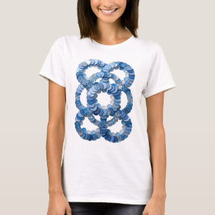 Snälla Blå BLÅ PALJETTER Tryck T Shirt
