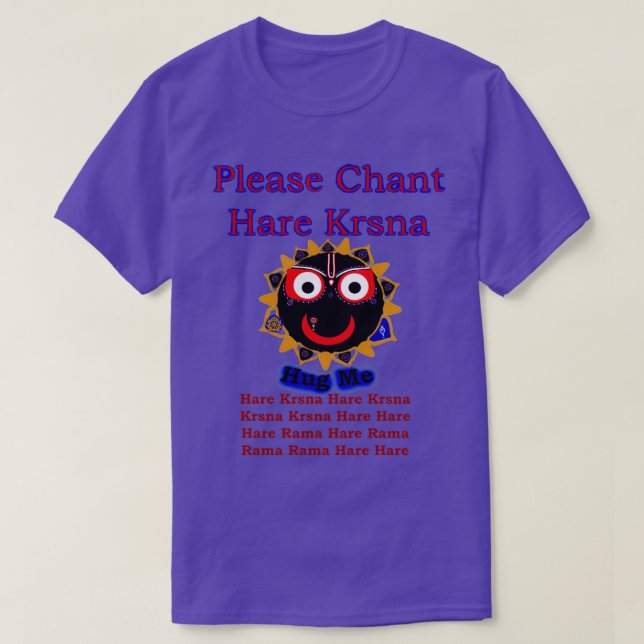 Snälla Chant Hare Krsna Jagannath Hug mig T Shirt (Design framsida)