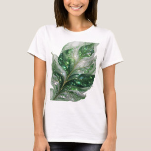 Snälla Gröna GRÖNA BLAD MED STJÄRNOR Konstnärligt  T Shirt