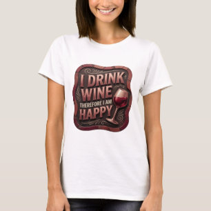 Snälla Guld JAG DRICKER VIN DÄRFÖR ÄR JAG GLAD T Shirt