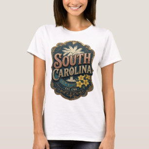 Snälla Guld SOUTH CAROLINA EST 1788 Bärbar konst T Shirt