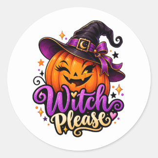 Snälla Häxa Tack Pumpa Halloween-dekal Runt Klistermärke
