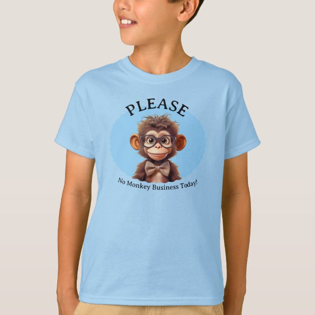 snälla, inga apaffärer t shirt (Framsida)