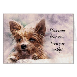 Snälla Kom hem snart jag missar dig. Hälsningskort