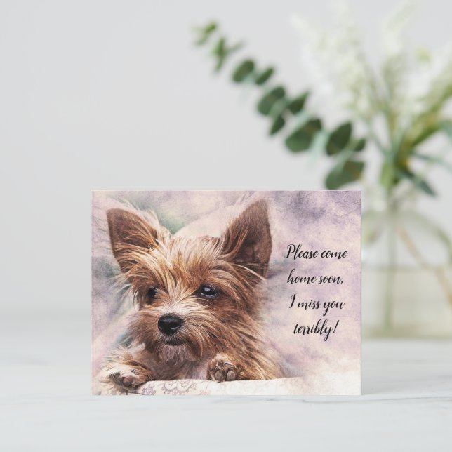 Snälla Kom hem snart jag missar dig. Vykort (Stående Fram)