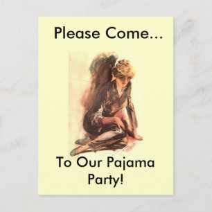 Snälla Kom, till Pajama Party! Inbjudan Vykort