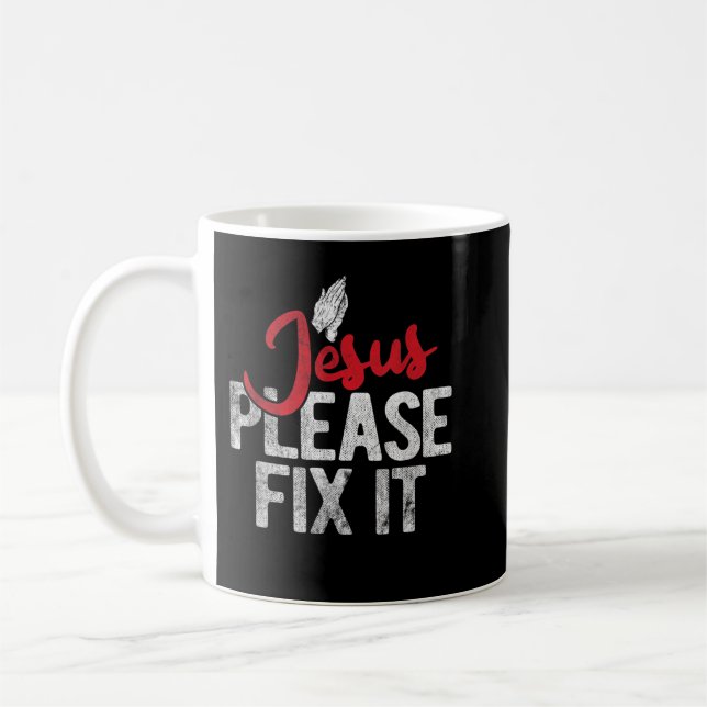 Snälla laga den kristna Religiösan Jesus T-Shirt Kaffemugg (Vänster)