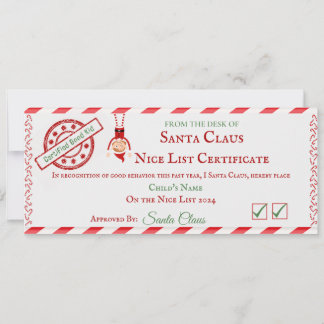 Snälla listan-certifikat julkort