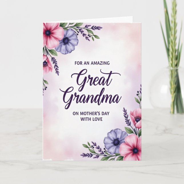 Snälla Mamma-dagen Blomkort Kort (Framsida)
