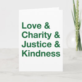 Snälla ord julkort (grönt) helgkort