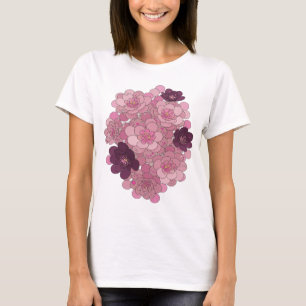 Snälla rosa KIRSEBLOMMOR Slogan Design T Shirt