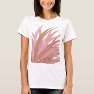Snälla Rosa ROSA BLAD PÅ SVART BAKGRUND T Shirt