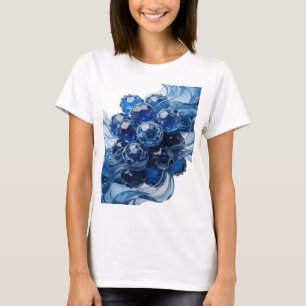 Snälla Silver BLÅ GLAS BÄR Tryck T Shirt