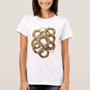 Snälla Silver GYLLENE RINGAR Tryck T Shirt