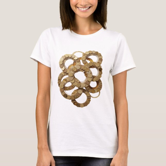 Snälla Silver GYLLENE RINGAR Tryck T Shirt (Framsida)