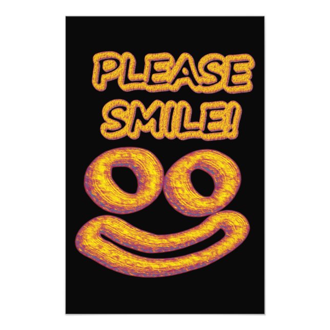 "Snälla Smile!" Cute Design. Köp nu Fototryck (Framsidan)