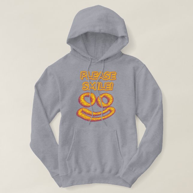 "Snälla Smile!" Cute Design. Köp nu Hoodie (Design framsida)