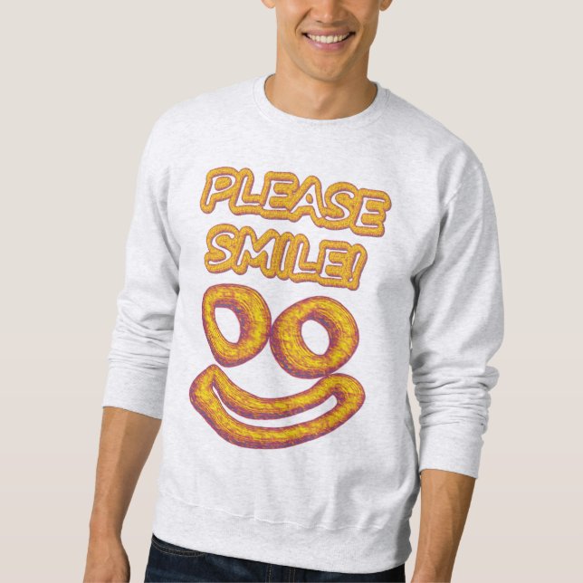 "Snälla Smile!" Cute Design. Köp nu Lång Ärmad Tröja (Framsida)