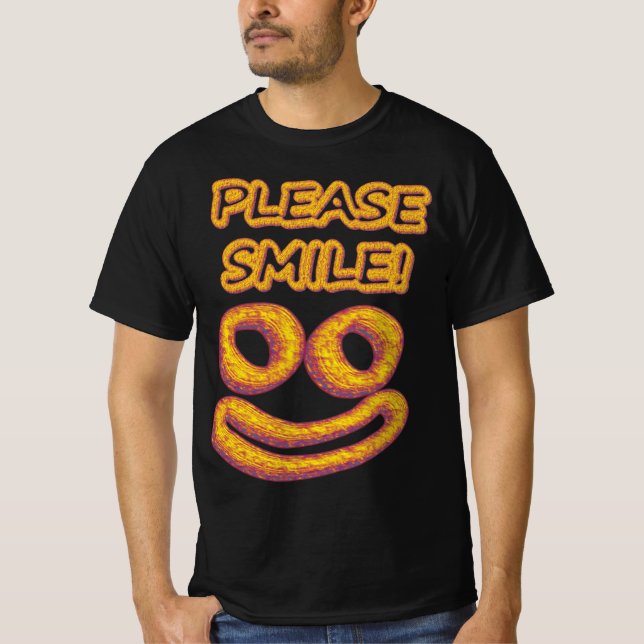 "Snälla Smile!" Cute Design. Köp nu T Shirt (Framsida)