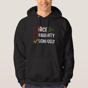 Snälla Stygga Allvarligt Sankte Jul Lista Hoodie