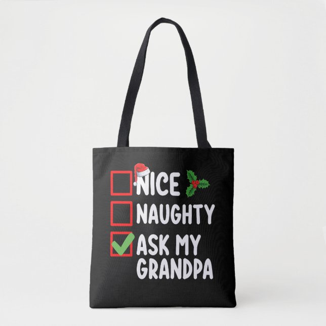 Snälla Stygga Fråga Min Farfar Julklappslista Fami Tygkasse (Framsida)