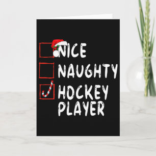 Snälla Stygga Hockeyspelare Jul Tomte Kort