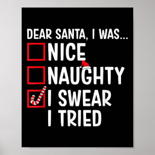 Snälla Stygga Jag Svär Jag Försökte Rolig Tomte Ju Poster