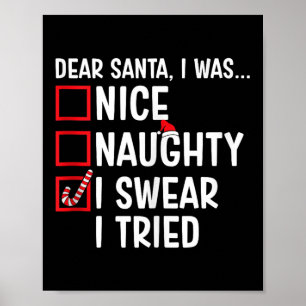 Snälla Stygga Jag Svär Jag Försökte Rolig Tomte Ju Poster