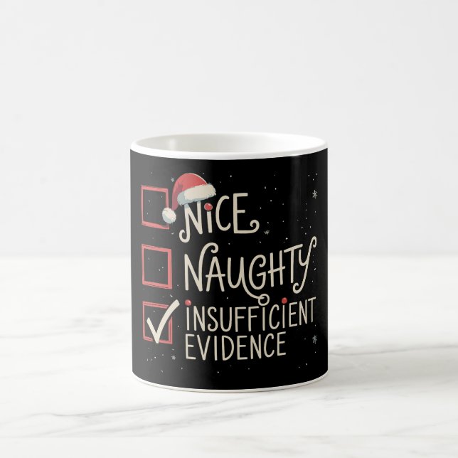Snälla Stygga Otillräckliga Bevis Jul Tomte Kaffemugg (Center)