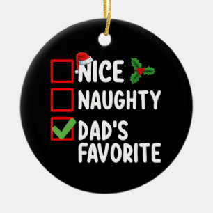 Snälla Stygga Pappas Favorit Julklappslista Familj Julgransprydnad Keramik