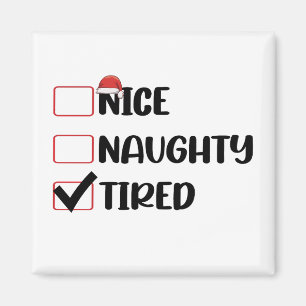 Snälla Stygga Trött Jul Lista Xmas Tomte Magnet