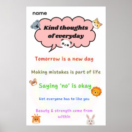 Snälla tankar varje dag poster