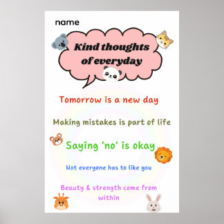 Snälla tankar varje dag poster