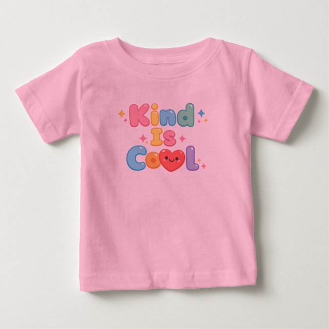 Snällhet är Coolt Pastell Retro Bubbel Typografi B T Shirt (Framsida)