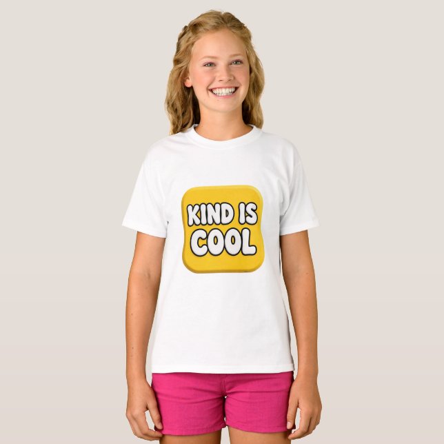 Snällhet är en cool gul märke t shirt (Hel framsida)