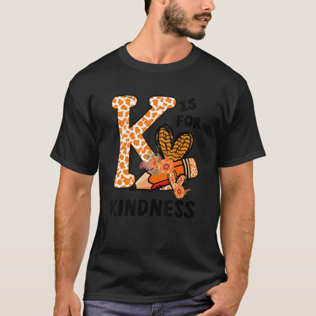 Snällhet Enhetsdag Orange Inget Mobbnings Lärar Ba T Shirt (Framsida)