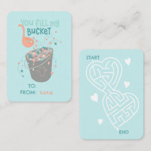 Snällhetshjälpande Bucket Filler barn Valentine Anteckningskort