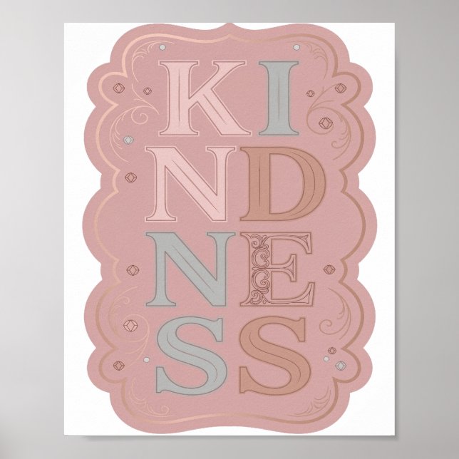 Snällt Grått VÄNLIGHET Slogandesign Poster (Framsidan)