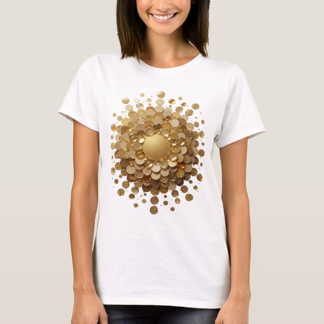 Snällt Guld GYLLENE SFÄR Design T Shirt (Framsida)