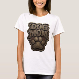 Snällt Guld HUND MAMMA Konstnärligt Motiv T Shirt
