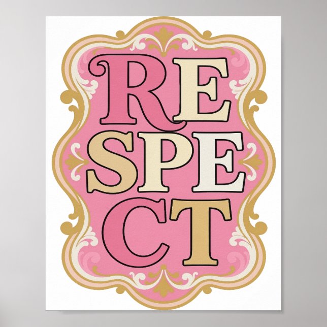 Snällt Guld RESPEKT Textdesign Poster (Framsidan)