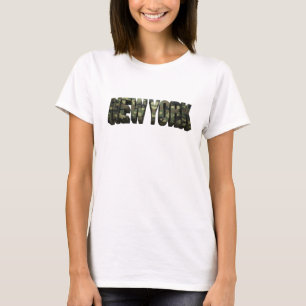 Snällt Gult NEW YORK 3D Text Konst T Shirt