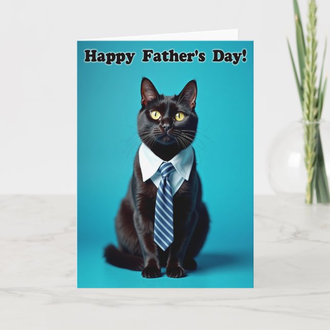 Snällt Katt Fars Dag Kort (Framsida)