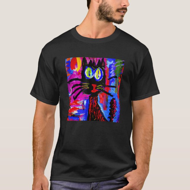 Snällt litet svart katt-meme t shirt (Framsida)