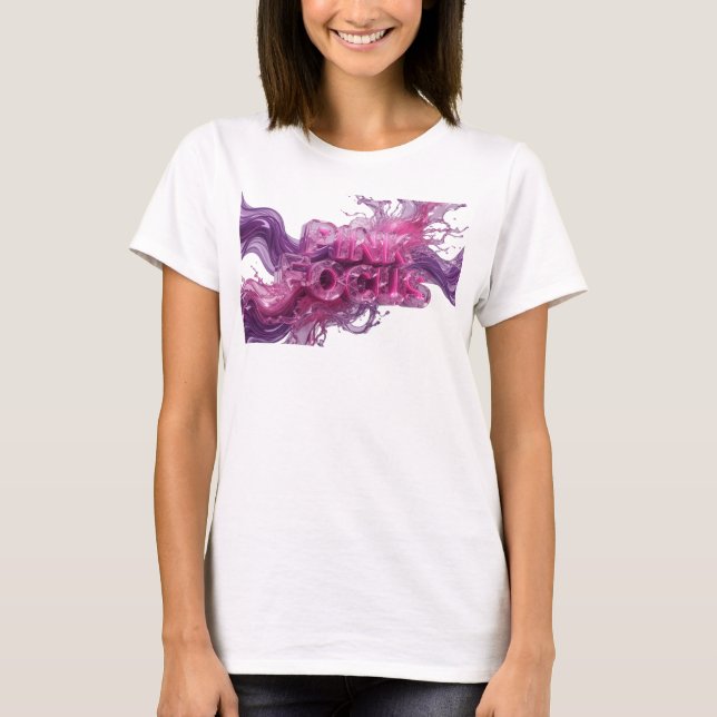 Snällt Rosa Rosa FOKUS Textdesign T Shirt (Framsida)