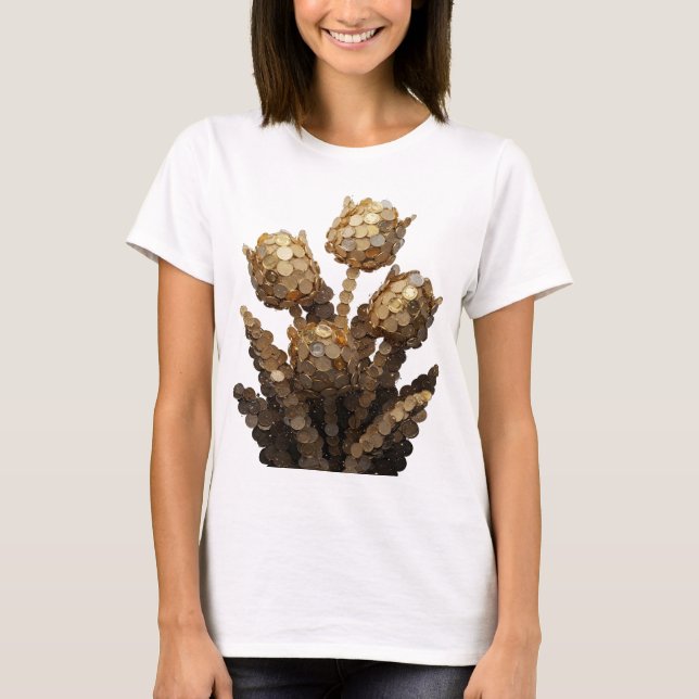 Snällt Silver ABSTRAKT KONST Design T Shirt (Framsida)